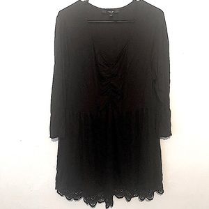 Black tunic with lace trim sz 18/20